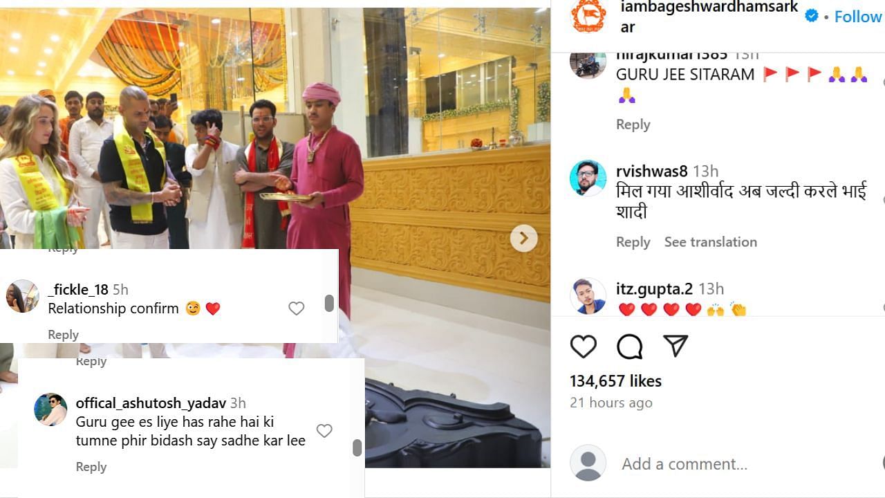 फैंस कमेंट्स (photo credit: instagram/iambageshwardhamsarkar)